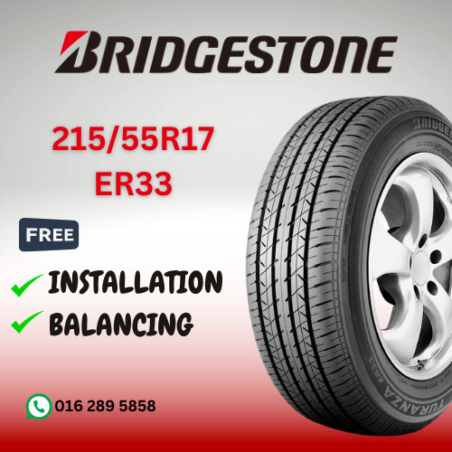 BRIDGESTONE TURANZA ER33 215/55R17 905V 215/55/17 215 55 17 215-55-17 2155517 215 - 55 - 17 ยาง TAYA
