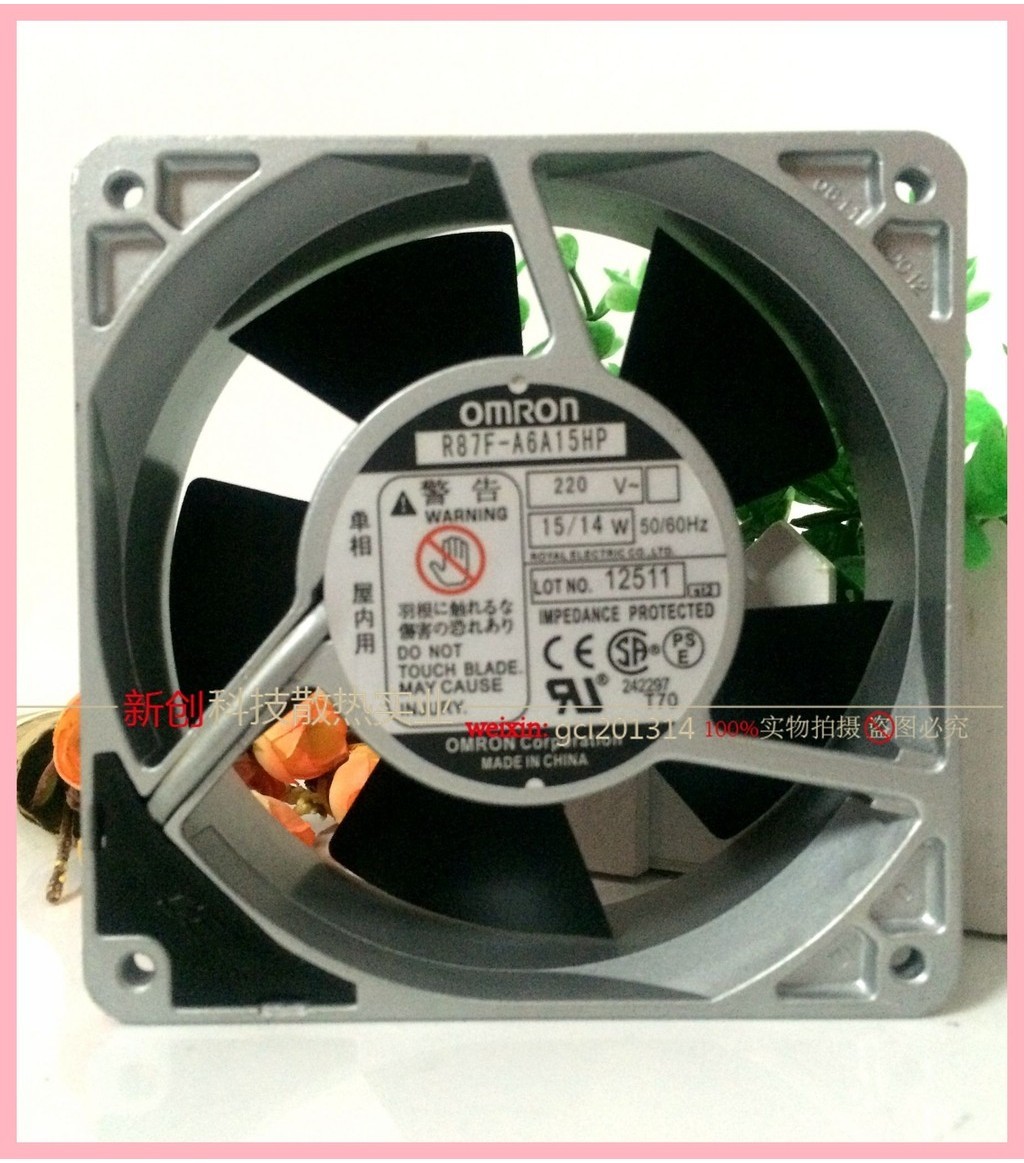 ของแท้ OMRON OMRON R87F-A4A/A6A15HP 200V 16/15W 120 * 38 พัดลมกรอบอลูมิเนียม