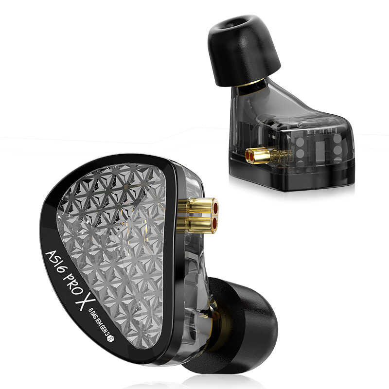 KZ As16 PRO X 16Ba ในหูหูฟัง 8 ชุดหูฟังสมดุลชุดหูฟัง Hi-Fi คุณภา