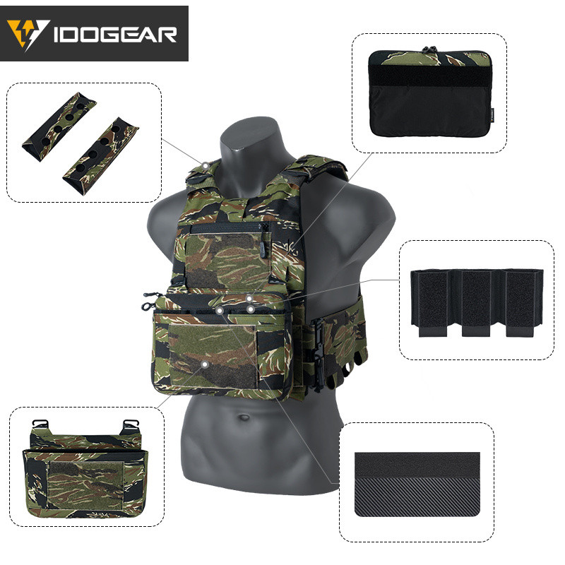 IDOGEAR Tactic FCSK3.0 เสื้อกั๊กพร้อมแผ่นรองไหล่และชุดกระเป๋า ดีไซน์.DOPE ในสไตล์ FERRO