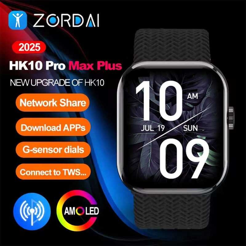 ❥ ZORDAI Hk10 Pro Max Plus Amoledสมาร์ทนาฬิกาผู้ชายผู้หญิงเครือข่าย 1Gb ROM Series10 กีฬานาฬิกา