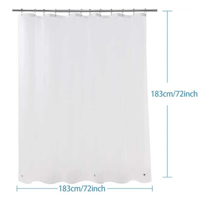 LY Shower Bathroom Frosted Plastic Extra Long Shower Curtain Liner With Magnet Metal Buttonhole Thi