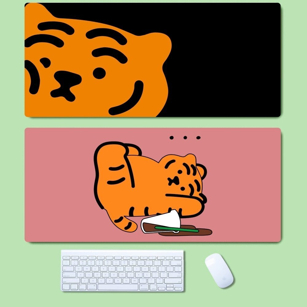 T-tiger-น่ารัก-m-muzik Mousepad แผ่นรองเมาส์ลื่น Lockedge สํานักงานนักเรียน Gaming หนาขนาดใหญ่เขียน Pad เบาะ