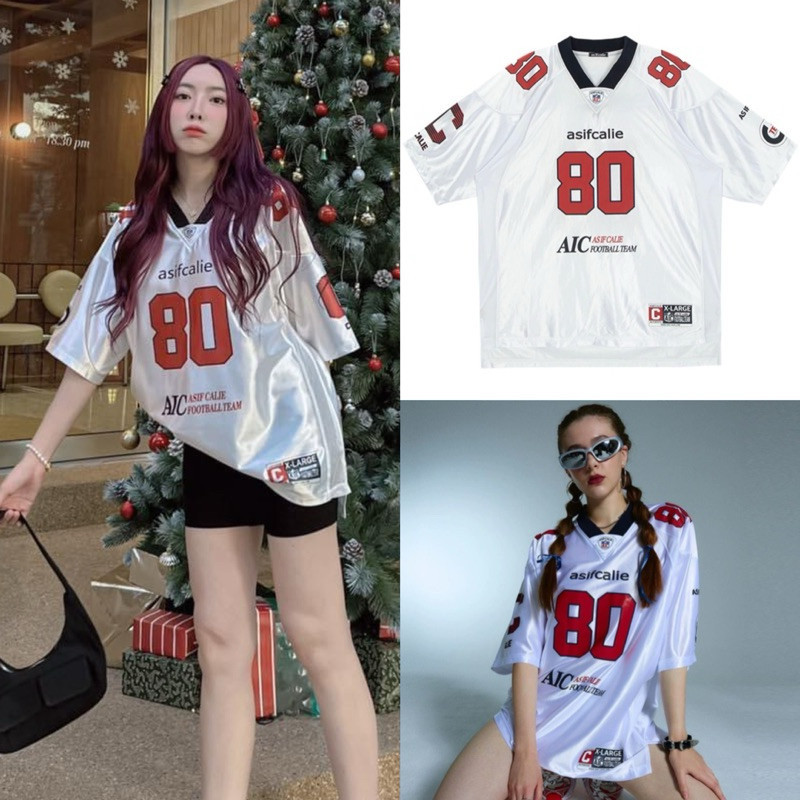 [ พร้อมส่ง ]  เสื้อโอเวอร์ไซส์&เสื้อบอล สไตล์เกาหลีคอวี แนวเสื้อบาสสปอร์ตสกรีน หน้า-หลัง