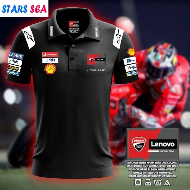 Ducati Corse Moto GP Racing Team Mens แขนสั ้ นขนาดใหญ ่ เสื ้ อโปโลกราฟิกผู ้ ชายผู ้ หญิง