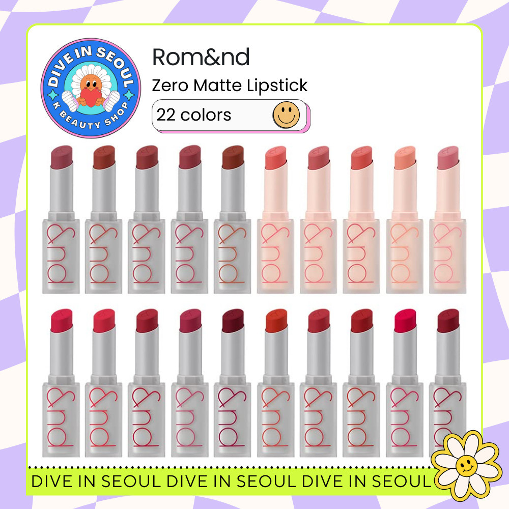 [ROM&ND] ROMAND Zero Matte Lipstick  22 สี / 3g