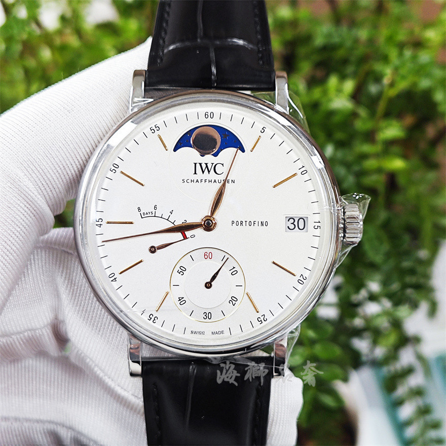 Iwc IWC นาฬิกาผู ้ ชาย Botao Fino Eight-Day Link Manual Mechanical Watch Men 's IW516401