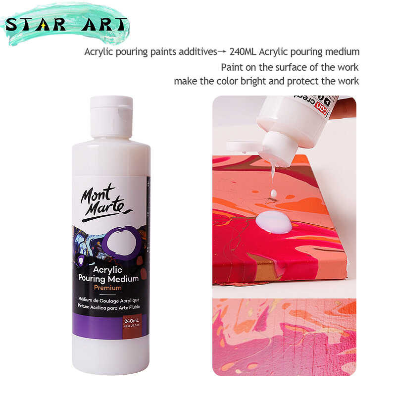 Marte Mont 120Ml Acrylic Paint Set Fabric Paint Marbling Paint Silicone Oil Acrylic Pouring Medium