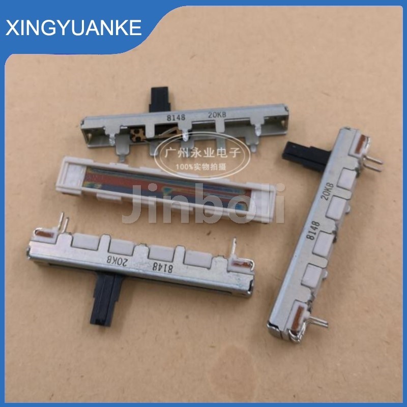 1PCS 4.5 ซม.45 มม.ตรงสไลด์ Potentiometer 4Pins Single Tap B20K 20KB WF939 GF-800 GF-888 วิทยุปริมาณ 