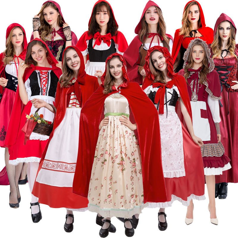 สวมหน้ากาก เพราะ ชุดฮาโลวีนหนูน้อยหมวกแดงผู้ใหญ่หญิงโลลิต้าแวมไพร์เจ้าหญิงแม่มดชุดยาว - รูปที่ 3