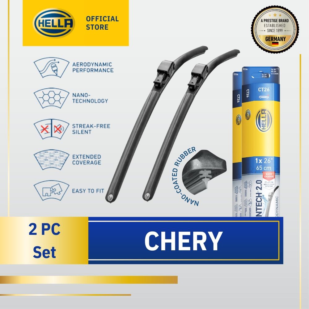 HELLA Cleantech 2.0 Chery Multiadapter ใบปัดน้ําฝน QQ, Easter, J1(S2X), Tiggo