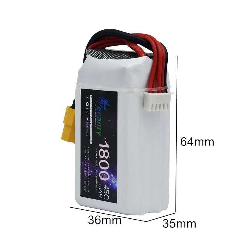 ❥ 4S Lipo 14.8V แบตเตอรี่1500mah 1800Mah 45C กับ Xt30 Xt60ปลั๊กเสียบสำหรับ RC FPV เฮลิคอปเต