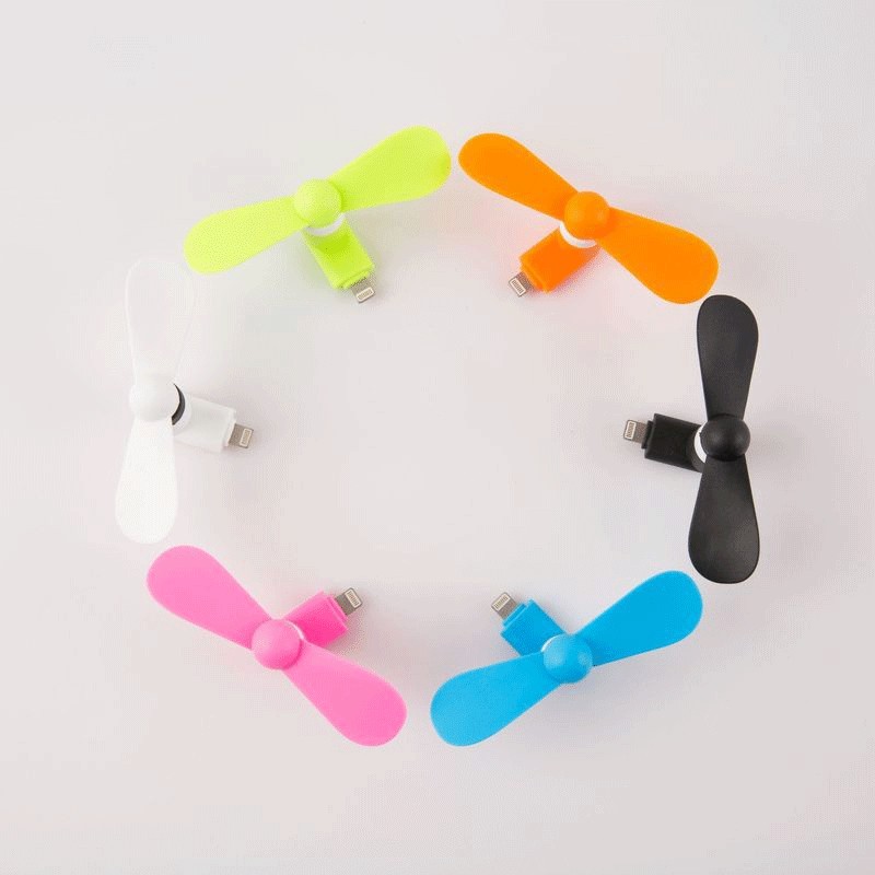 3 In 1 พัดลมโทรศัพท์มือถือ Type-C ขนาดเล็ก แบบพกพา สําหรับ ios Android USB 2 In 1