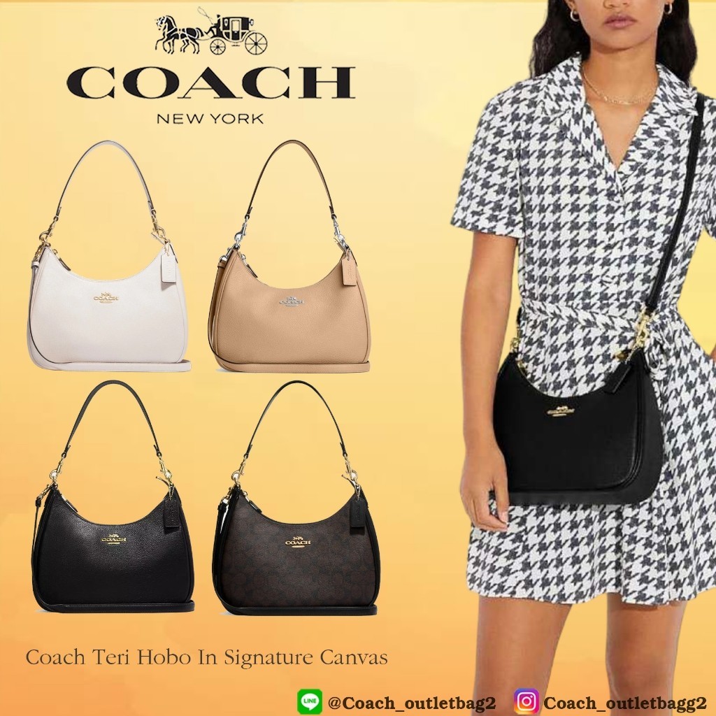 ♞,♘Coach  Teri Hobo In Signature Canvas