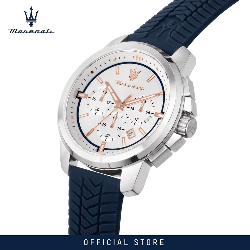 



 ♞【2 Years Warranty】 Maserati Successo 44mm Blue Silicon Men's Quartz นาฬิกาข้อมือ R8871621013