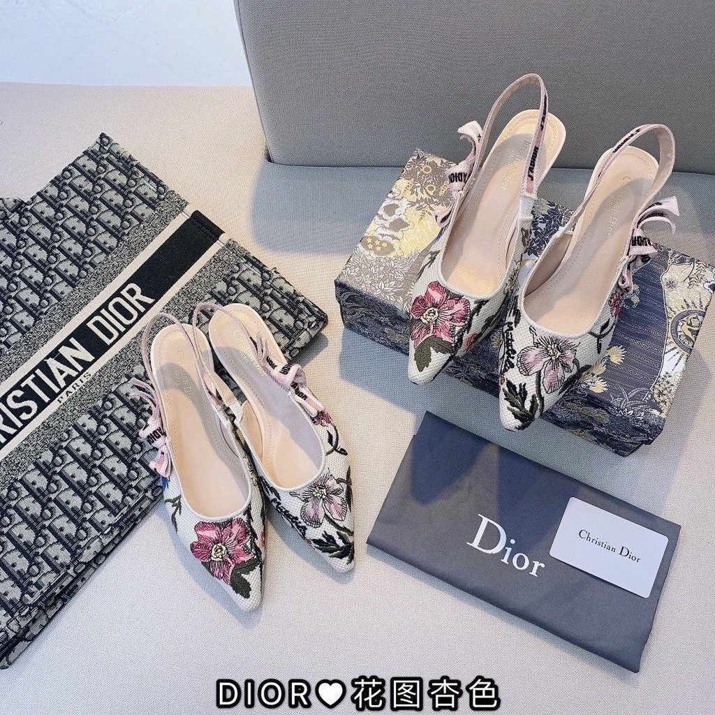 Dior ใหม่ รองเท้าส้นสูง แบบเรียบง่าย 2BP6 44U5 L3E0