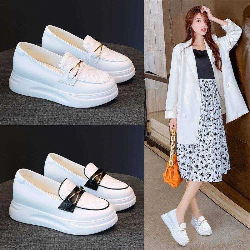 Bluescola ➧ Korean Fashion Wedge For Women Inner Heightening White Shoes Platform Sneakers Kasut ➧