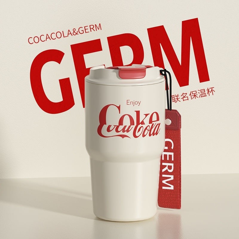 Germ&amp;coca Cola แก้วกาแฟสเตนเลส 316 กันรั่วซึม 390 มล. 590 มล.