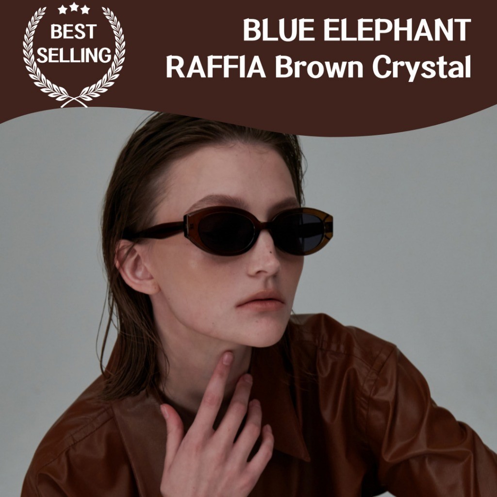 Blue ELEPHANT RAFFIA แว่นตากันแดด ประดับคริสตัล สีน้ําตาล คุณภาพสูง ใส่สบาย หรูหรา แฟชั่นสําหรับผู้