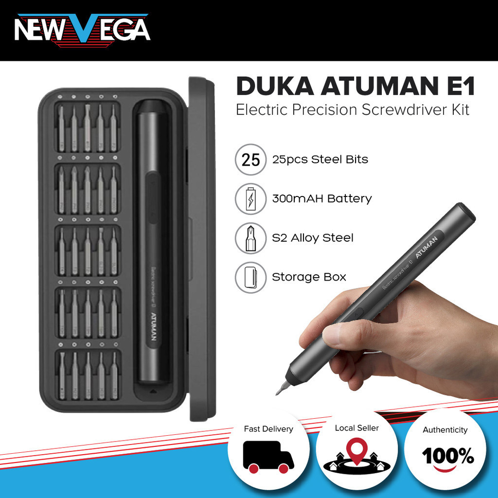 DUKA ATuMan E1 25-In-1 ไฟฟ้า Precision ไขควงชุดซ่อมเครื่องมือชาร์จประเภท C Bits เหล็ก 25 ชิ้น 3.7 โว