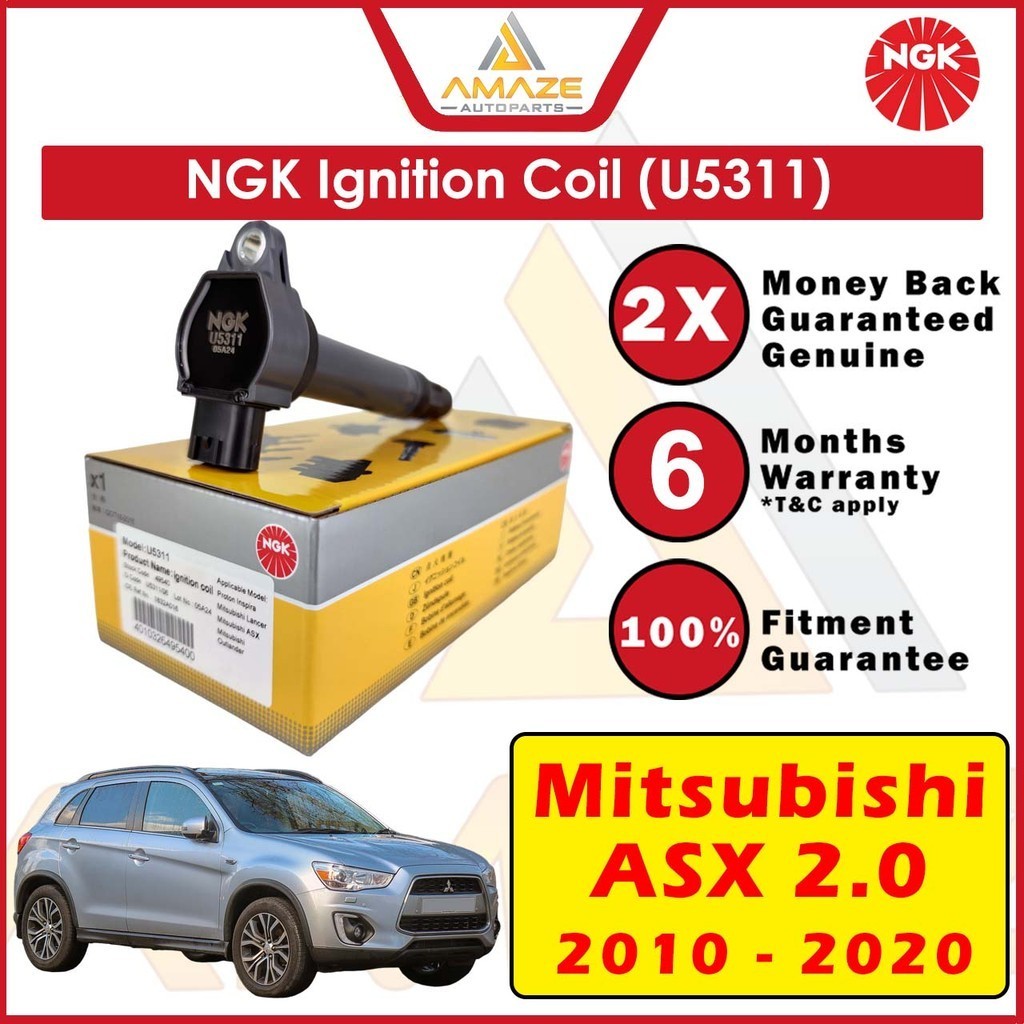 คอยล์จุดระเบิด NGK U5311 สําหรับ Mitsubishi ASX (2010-2020)(Equals 1832A016) ปลั๊กคอยล์[Amaze Autopa