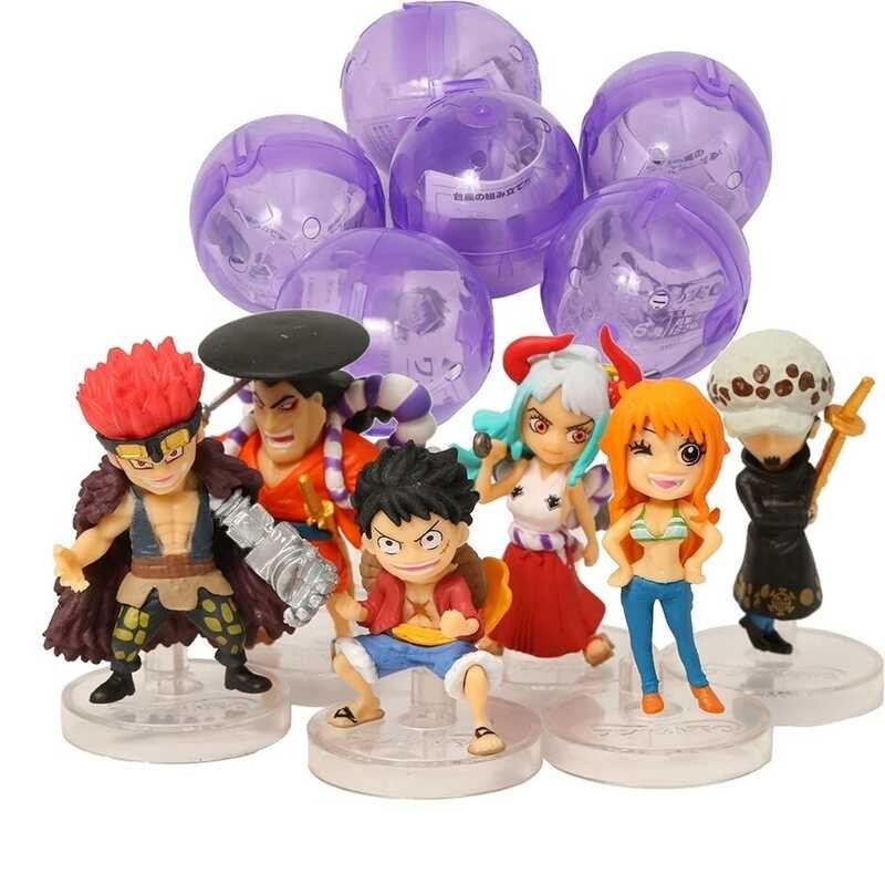 6pcs/set Hi Toy OnePiece Luffy Yamato Law Kid Kozuki Oden Nami Figure Toys PVC Cute Mini Model Deco 