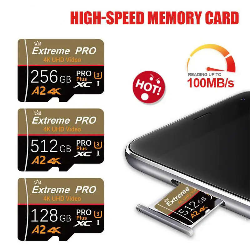 ClASS 100% Genuine 10 A2 U3 Micro TF SD 2TB 1TB V30 Memory Flash Video Support Mobile Phone UAV Etc