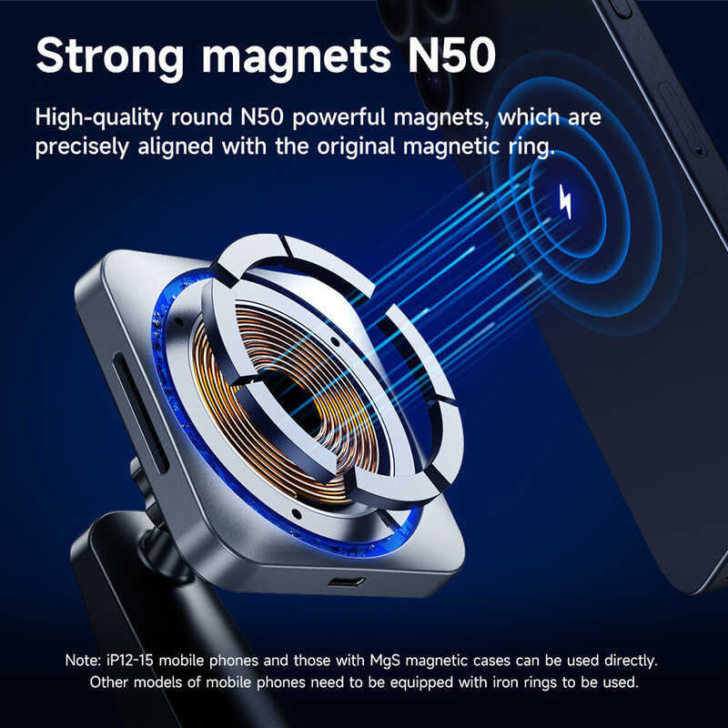 ❤ [2024]Hoco Original 100% Hw15 Hw16 Vision Magsafe Wireless Fast Charging Mobile Phone Holder