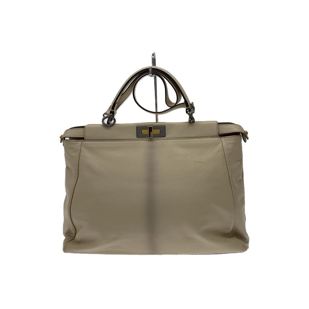 FENDI Shoulder Bag Peekaboo Large Leather CRM 2516-8bn210 Direct from Japan Secondhand