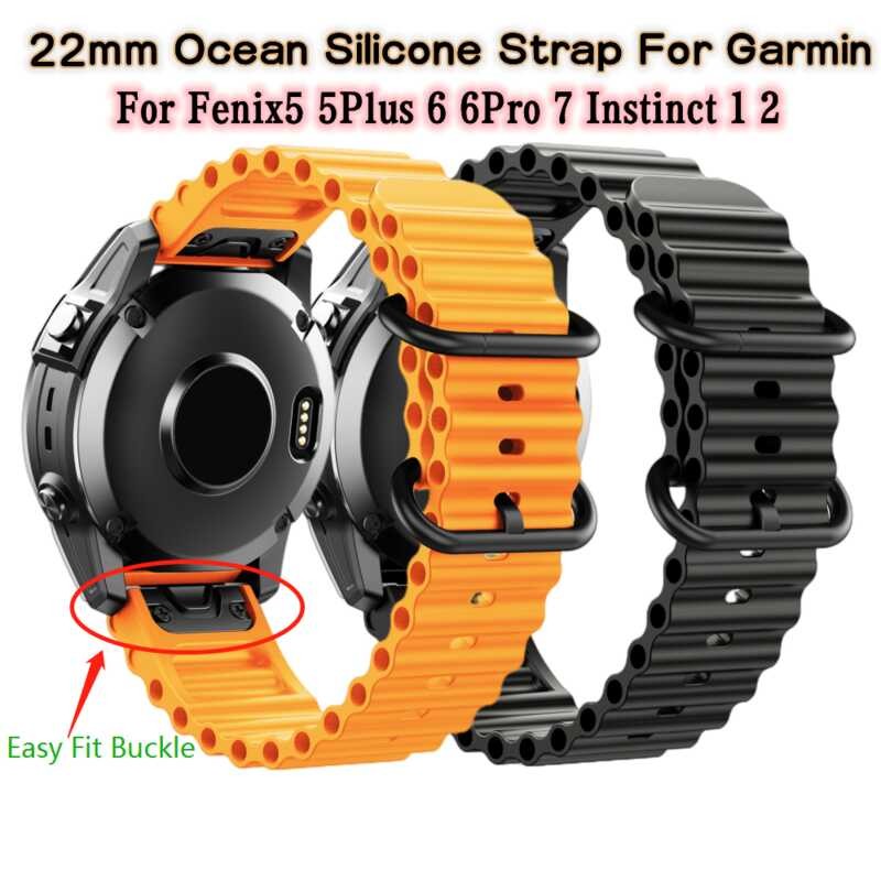 ❤️ สายนาฬิกาซิลิโคนสำหรับใช้ในมหาสมุทร22 26มม. สำหรับ Fenix5 S62 Garmin 5Plus 6 6Pro 7สายนาฬิกา