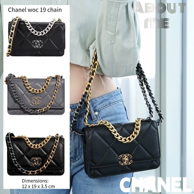♞ชาแนล กระเป๋า Chanel woc 19 chain / ถุงเต้าหู้ / กระเป๋า messenger/คลาสสิค