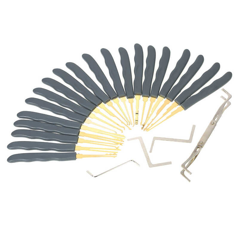 Professional 24Pcs Unlocking Lock Picking Tools Set Practice Lockset Kit With Leather Case For Lock 