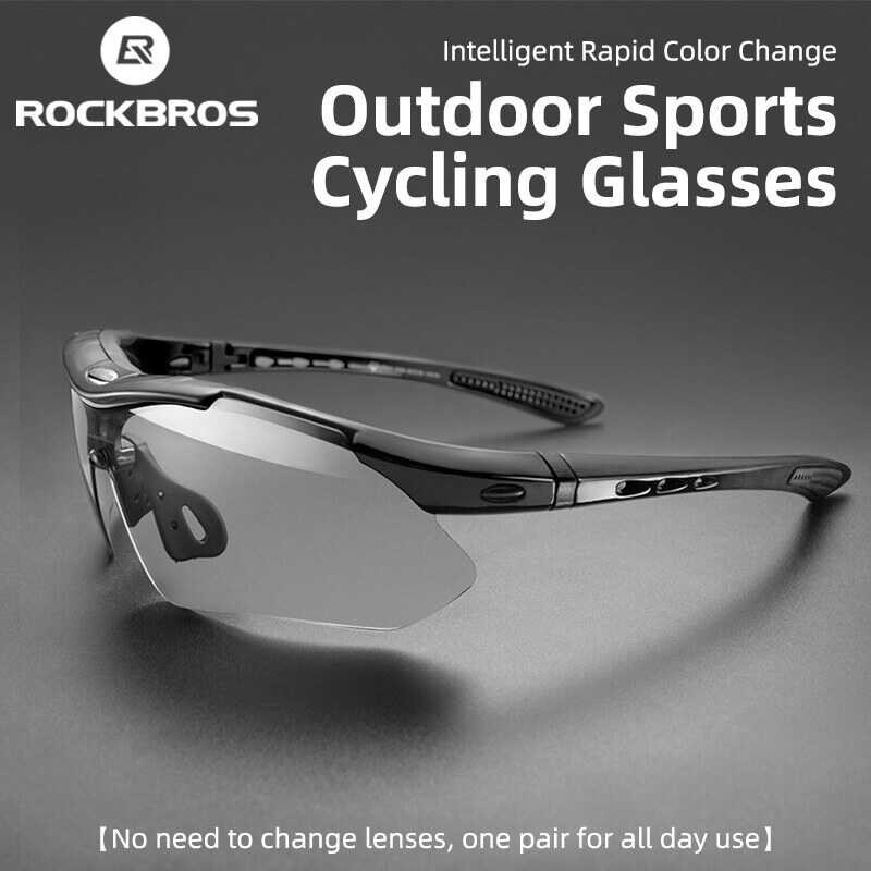 Cycling Glasses ROCKBROS Photochromic Bicycle Sports Sunglasses Men Women Uv400 MTB Road Bike Goggles Ultralight Outdoor