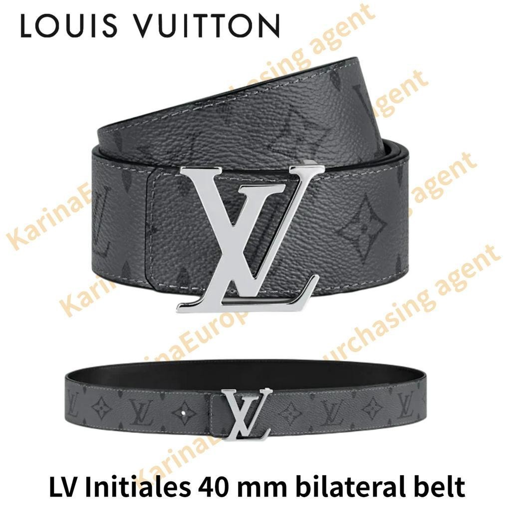 ♞Louis Vuitton LV Initiales 40 mm bilateral belt Classic models Men's cowhide belt Made in France