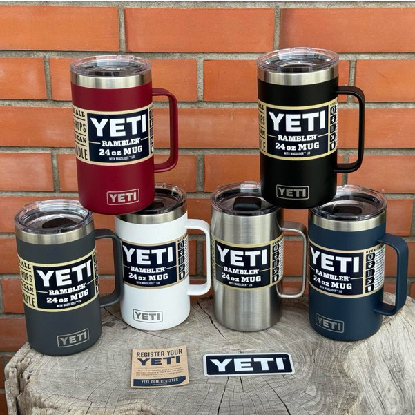 ♞,♘แก้ว YETI RAMBLER 24OZ MUG WITH MAGSLIDER LID ของแท้ **รับประกัน 1 ปี**