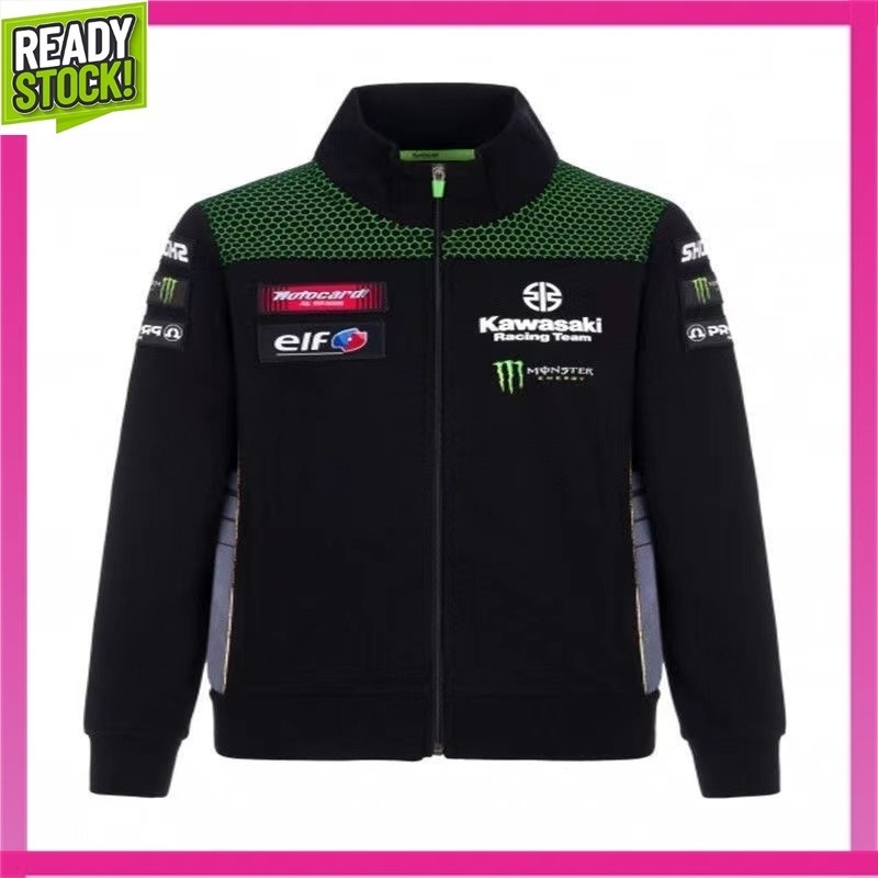 [ขายดี] ใหม่ MOTO GP Kawasaki Racing Team ชุดปั่นจักรยานรถจักรยานยนต์ Rider hoodie Kawasaki Racing S