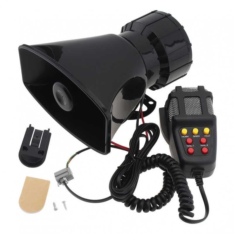 ❤ Air Horn 100W 7 Sound 12V 120-150Db Electronic Siren Loudspeaker With Microphone Mic PA System