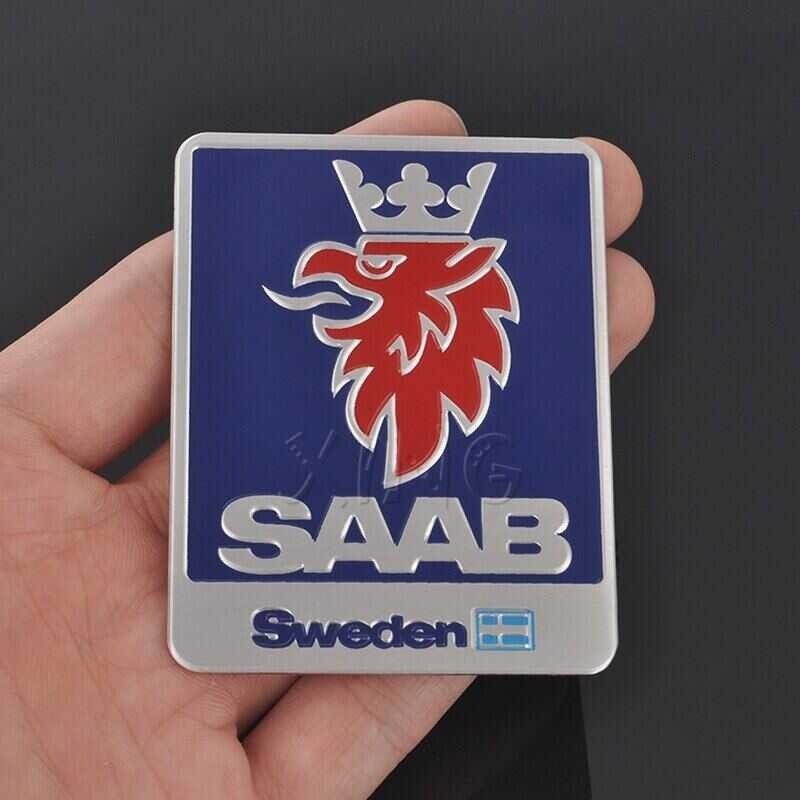 ❤ 1Pcs High Quality Sticker Chrome Emblem Auto Badge For SAAB 9-3 9-5 93 95 900 9000 Sweden Decal