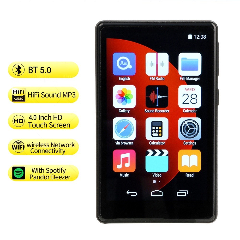 Wifi MP3 Player Bluetooth 5.0 MP4 MP5 Player 4.0 Full Touch screen Android 8.1 Smart System พร ้ อม