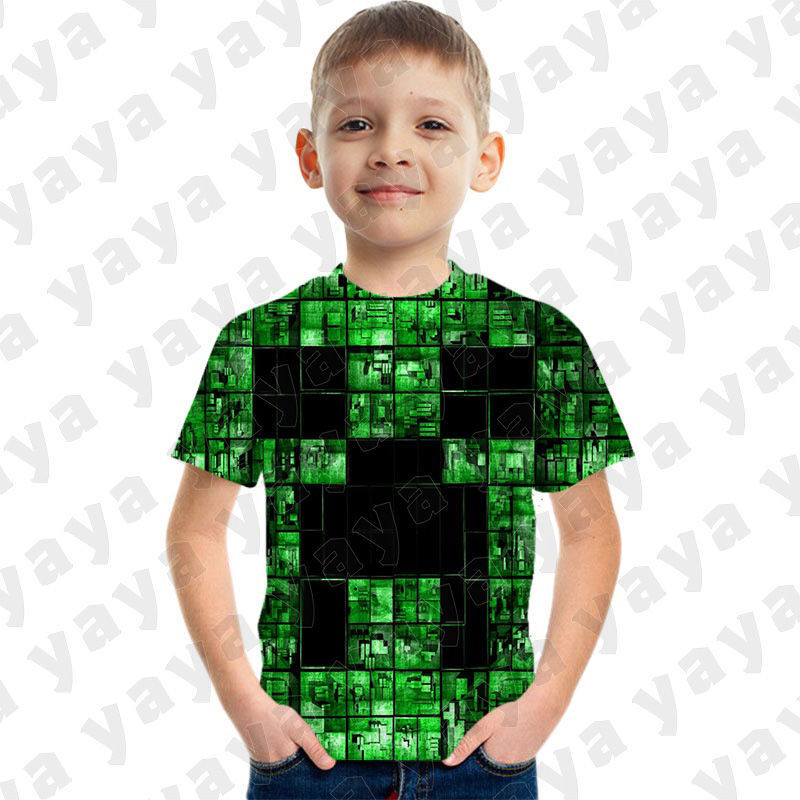 ROBLOXS Minecraft Clash of Clans 3D พิมพ์เกมตัวอักษร Boy เสื้อยืด Party Play เด็กเด็ก Tops