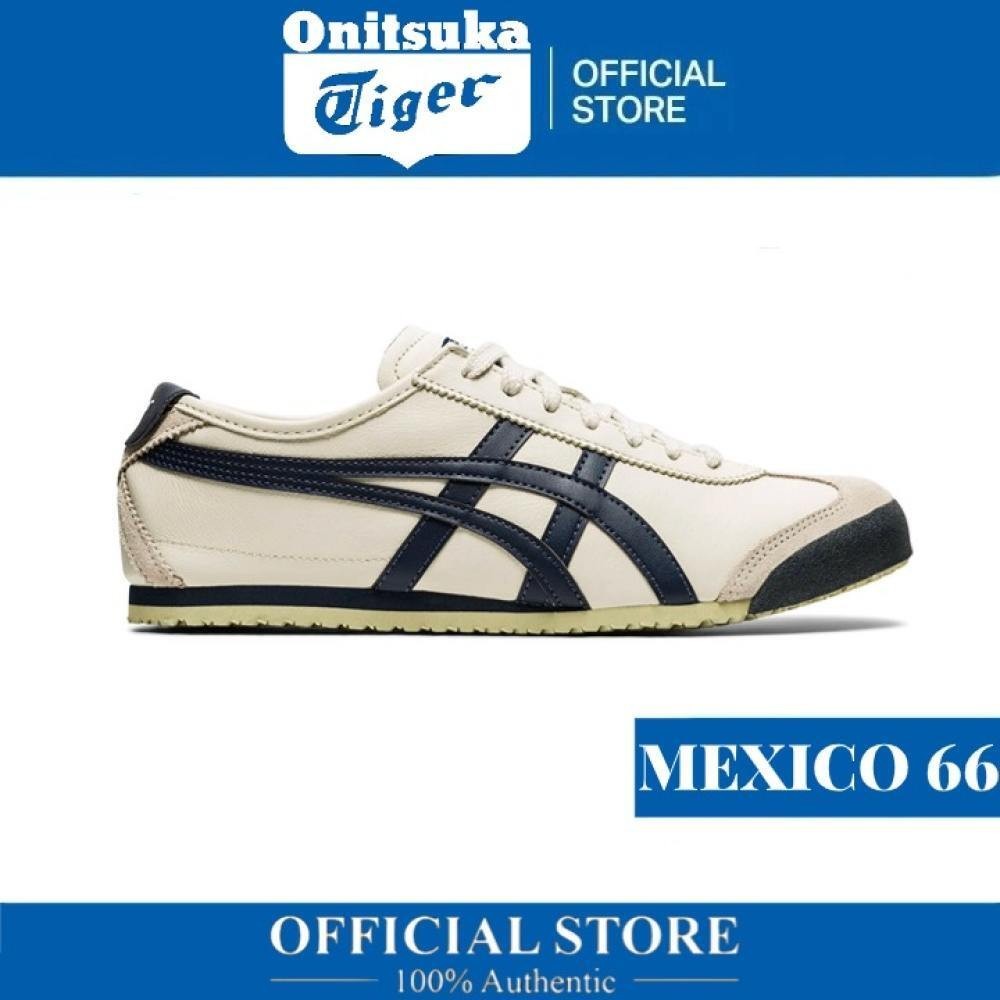 【100% original】Οnitsuka Tiger Mexico 66 Sneakers Unisex White and black DL408-1659