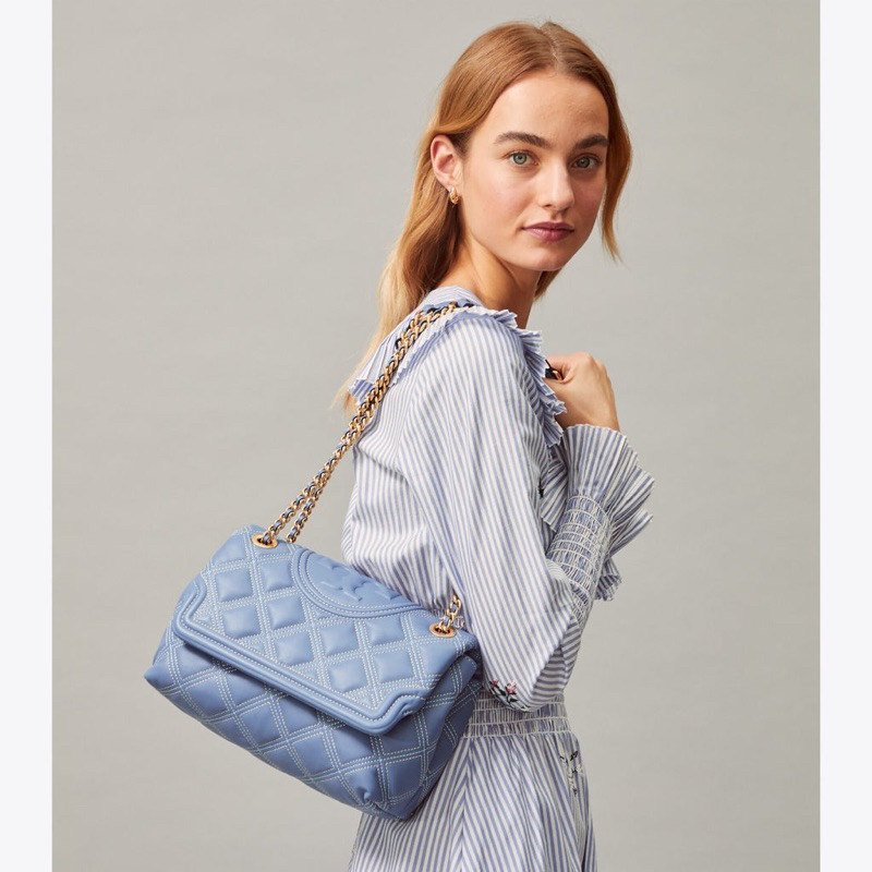 ♞กระเป๋า Tory burch fleming soft blue ของแท้ มือ2