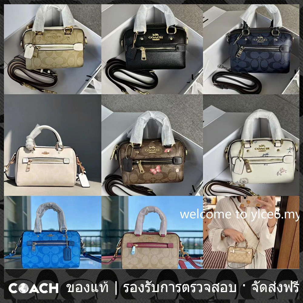 ♞OUTLET Coach แท้ 9947  C2300 C1496 C1495 C1497 Micro Rowan กระเป๋าสะพายข้างผู้หญิง หมอนสิงห์ กระเป