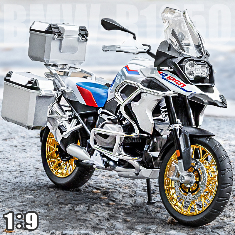 โมเดลรถมอเตอร์ไซค์จําลอง 1:9 R1250GS ADV โช๊คอัพ มีเสียง และเสียง ของเล่นสําหรับเด็ก