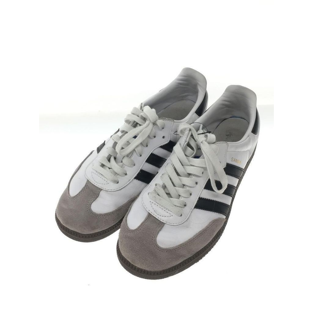 รองเท้าผ้าใบ Adidas Originals Samba ของแท้ ข้อสั้น สีขาว ตัดตรงจากญี่ปุ่น มือสอง
