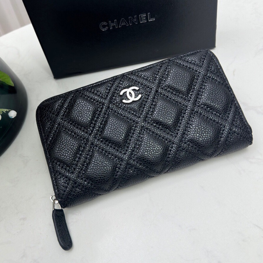Chanel กระเป๋าสตางค์ใบยาว กระเป๋าอเนกประสงค์ สําหรับผู้หญิง