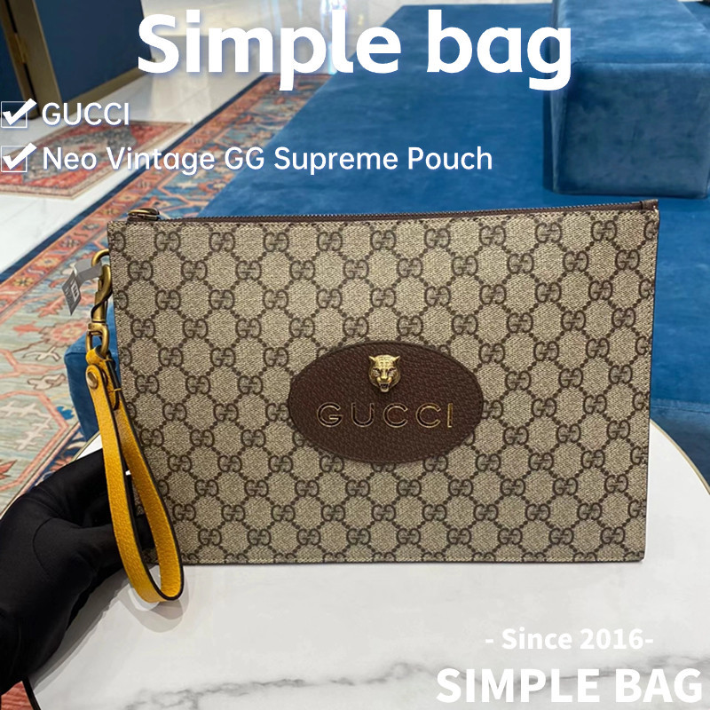 ♞กุชชี่GUCCI Neo Vintage GG Supreme Pouch กระเป๋า