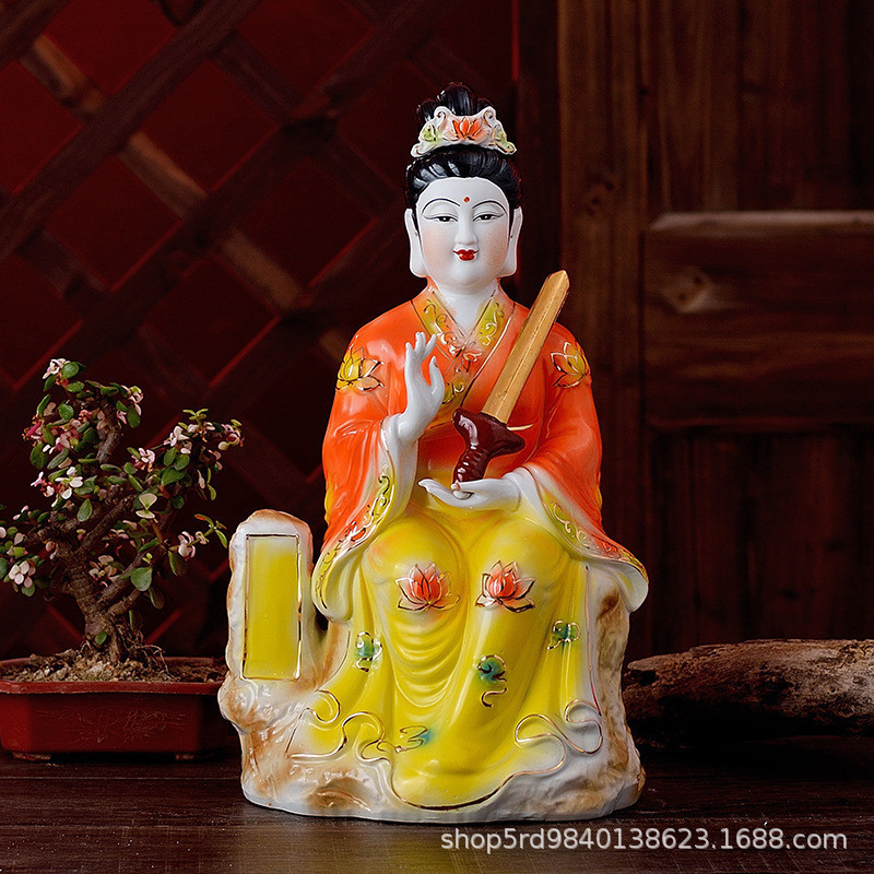 16 inch~18 inch Nine Heavenly Empress Protects Peace with Ceramic Buddha Statue