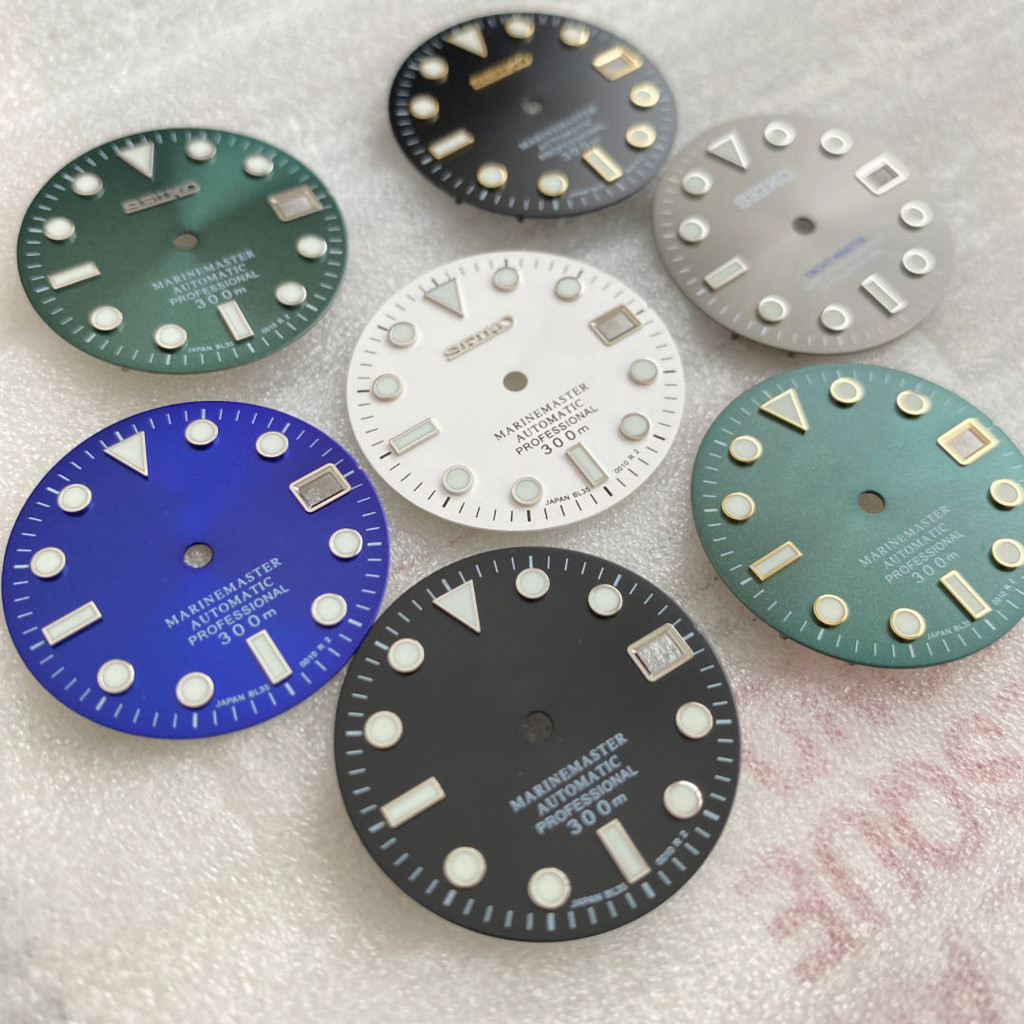 [สินค้าใหม่ตามฤดูกาล] Water Ghost NH35 Dial 28.5mm Sun Pattern Green Luminous NH36 Character Modified Watch Accessories Blue Luminous
