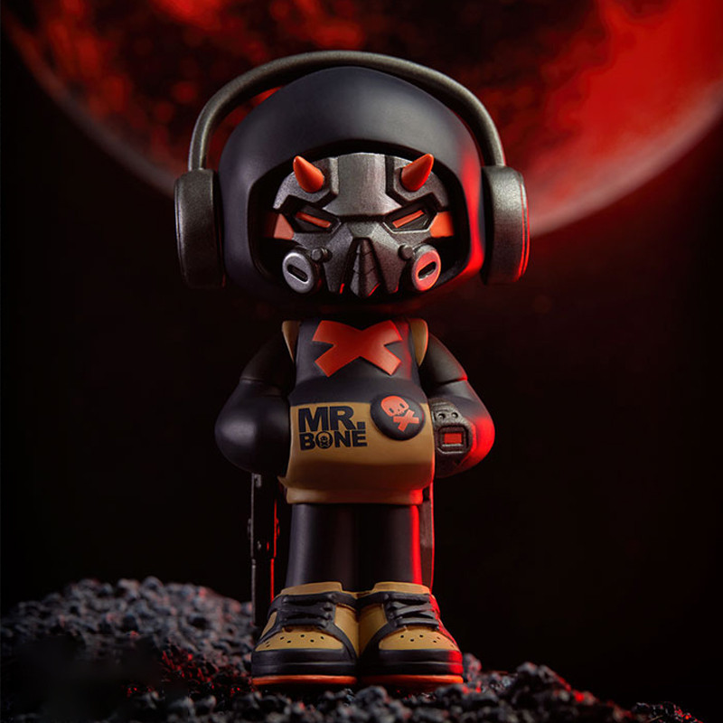 Mr.bone Blind Box Action Figurine Red Skull Boy Cool Figure Trendy Play Desktop Decoration Birthday  Toys